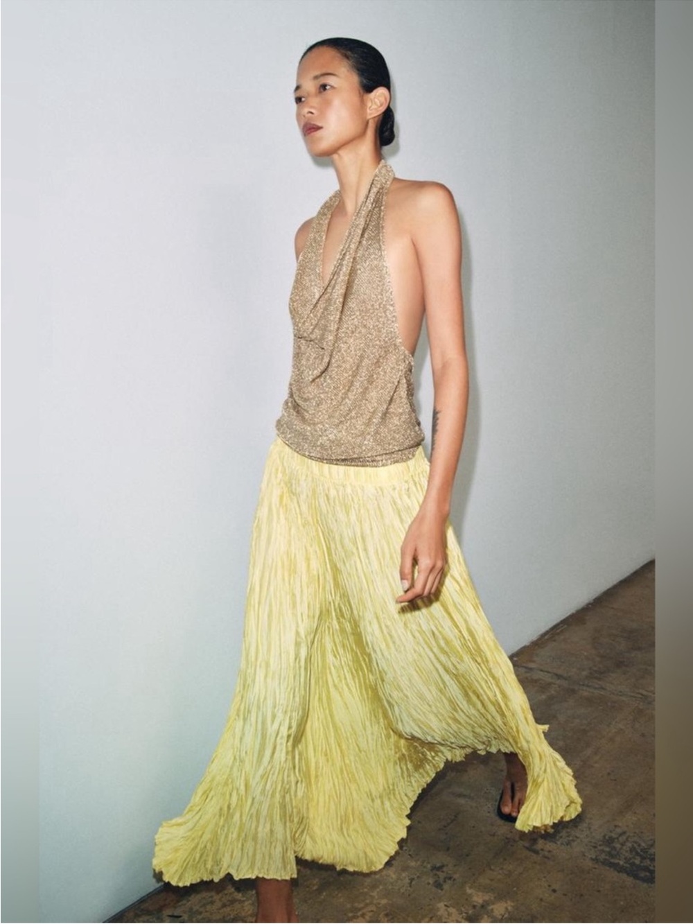 ZARA PLEATED LONG SKIRT